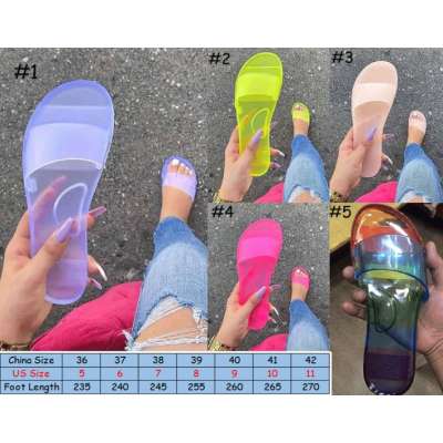 new fashion Clear Jelly pvc Sandals Womens Luxury Designer Shoes Transparent Glossy Pool Slides Lady Rubber Slip On Sandals